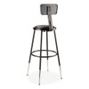 NPS 6400 Series Height Adj Heavy Duty Vinyl Steel Stool W/backrest, Supports 300 Lb, 25"-33" Seat Ht, Black