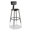NPS 6400 Series Height Adj Heavy Duty Vinyl Steel Stool W/backrest, Supports 300 Lb, 25"-33" Seat Ht, Black