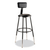 NPS 6400 Series Height Adj Heavy Duty Vinyl Steel Stool W/backrest, Supports 300 Lb, 25"-33" Seat Ht, Black