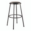 NPS 6400 Series Fixed Height Heavy Duty Vinyl Padded Steel Stool, Backless, Supports 500 Lb, 30" Seat Height, Black Seat/base
