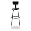 NPS 6400 Series Height Adjustable Heavy Duty Vinyl Padded Stool With Backrest, Supports 300 Lb, 32" To 39" Seat Height, Black