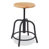 NPS 6800 Series Height Adjustable Wood Seat Swivel Stool, Supports Up To 300 Lb, 19" To 25" Seat Height, Maple Seat/black Base