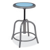 NPS 6800 Series Height Adjustable Metal Seat Stool, Supports Up To 300 Lb, 18" To 24" Seat Height, Blueberry Seat, Gray Base