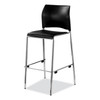 NPS Cafetorium Bar Height Stool, Padded Seat/back, Supports Up To 500 Lb, 31" Seat Height, Black Seat, Black Back,chrome Base