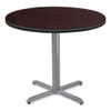 NPS Cafe Table, 36" Diameter X 30h, Round Top/x-base, Mahogany Top, Gray Base