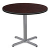 NPS Cafe Table, 36" Diameter X 30h, Round Top/x-base, Mahogany Top, Gray Base