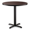 NPS Cafe Table, 36" Diameter X 30h, Round Top/x-base, Mahogany Top, Black Base