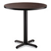 NPS Cafe Table, 36" Diameter X 30h, Round Top/x-base, Mahogany Top, Black Base