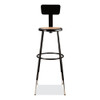 NPS 6200 Series 32"-39" Height Adjustable Heavy Duty Stool With Backrest, Supports Up To 500 Lb, Brown Seat, Black Base
