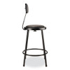 NPS 6400 Series Heavy Duty Vinyl Padded Stool With Backrest, Supports 300 Lb, 24" Seat Height, Black Seat, Black Back, Black Base