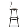 NPS 6400 Series Heavy Duty Vinyl Padded Stool With Backrest, Supports 300 Lb, 30" Seat Height, Black Seat/back/base