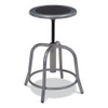 NPS 6800 Series Height Adjustable Metal Seat Swivel Stool, Supports Up To 300 Lb, 18" To 24" Seat Height, Black Seat, Gray Base