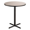 NPS Cafe Table, 36" Diameter X 42h, Round Top/x-base, Gray Nebula Top, Black Base