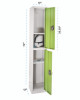 AdirOffice Steel Storage Locker, 2 Compartment, 12 X 12 X 72, Green