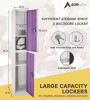 AdirOffice Steel Storage Locker, 2 Compartment, 12 X 12 X 72, Purple