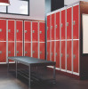 AdirOffice Steel Storage Locker, 2 Compartment, 12 X 12 X 72, Red