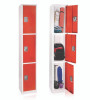 AdirOffice Steel Storage Locker, 3 Compartment, 12 X 12 X 72, Red