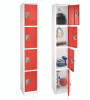 AdirOffice Steel Storage Locker, 4 Compartment, 12 X 12 X 72, Red