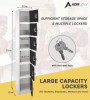 AdirOffice Steel Storage Locker, 6 Compartment, 12 X 12 X 72, Black