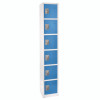 AdirOffice Steel Storage Locker, 6 Compartment, 12 X 12 X 72, Blue