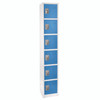 AdirOffice Steel Storage Locker, 6 Compartment, 12 X 12 X 72, Blue