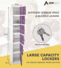 AdirOffice Steel Storage Locker, 6 Compartment, 12 X 12 X 72, Purple