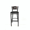 JMC Furniture Circle Series Barstool, Supports Up To 300 Lb, 28.5" Seat Height, Black Seat, Dark Walnut Back, Black Base