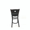 JMC Furniture Circle Series Barstool, Supports Up To 300 Lb, 28.5" Seat Height, Black Seat, Dark Walnut Back, Black Base