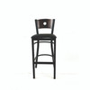 JMC Furniture Circle Series Barstool, Supports Up To 300 Lb, 28.5" Seat Height, Black Seat, Dark Walnut Back, Black Base