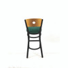 JMC Furniture Circle Series Barstool, Supports Up To 300 Lb, 28.5" Seat Height, Green Seat, Natural Back, Black Base