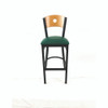 JMC Furniture Circle Series Barstool, Supports Up To 300 Lb, 28.5" Seat Height, Green Seat, Natural Back, Black Base