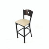 JMC Furniture Circle Series Barstool, Supports Up To 300 Lb, 28.5" Seat Height, Taupe Seat, Dark Walnut Back, Black Base
