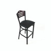 JMC Furniture Eagle Series Barstool, Supports Up To 300 Lb, 28.5" Seat Height, Black Seat, Dark Mahogany Back, Black Base