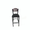JMC Furniture Eagle Series Barstool, Supports Up To 300 Lb, 28.5" Seat Height, Black Seat, Dark Mahogany Back, Black Base