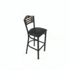 JMC Furniture Eagle Series Barstool, Supports Up To 300 Lb, 28.5" Seat Height, Black Seat, Dark Walnut Back, Black Base