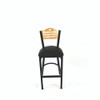 JMC Furniture Eagle Series Barstool, Supports Up To 300 Lb, 28.5" Seat Height, Black Seat, Natural Back, Black Base