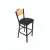 JMC Furniture Eagle Series Barstool, Supports Up To 300 Lb, 28.5" Seat Height, Black Seat, Natural Back, Black Base