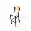 JMC Furniture Eagle Series Barstool, Supports Up To 300 Lb, 28.5" Seat Height, Cream Seat, Natural Back, Black Base
