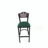 JMC Furniture Eagle Series Barstool, Supports Up To 300 Lb, 28.5" Seat Height, Green Seat, Dark Mahogany Back, Black Base