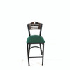 JMC Furniture Eagle Series Barstool, Supports Up To 300 Lb, 28.5" Seat Height, Green Seat, Dark Walnut Back, Black Base