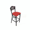JMC Furniture Eagle Series Barstool, Supports Up To 300 Lb, 28.5" Seat Height, Red Seat, Dark Mahogany Back, Black Base