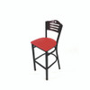 JMC Furniture Eagle Series Barstool, Supports Up To 300 Lb, 28.5" Seat Height, Red Seat, Dark Mahogany Back, Black Base