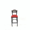 JMC Furniture Eagle Series Barstool, Supports Up To 300 Lb, 28.5" Seat Height, Red Seat, Dark Walnut Back, Black Base