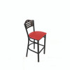 JMC Furniture Eagle Series Barstool, Supports Up To 300 Lb, 28.5" Seat Height, Red Seat, Dark Walnut Back, Black Base
