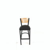 JMC Furniture Jones River Series Barstool, Supports Up To 300 Lb, 28.5" Seat Height, Black Seat, Natural Back, Black Base