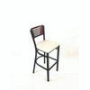 JMC Furniture Jones River Series Barstool, Supports Up To 300 Lb, 28.5" Seat Height, Cream Seat, Dark Mahogany Back, Black Base