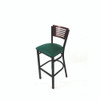 JMC Furniture Jones River Series Barstool, Supports Up To 300 Lb, 28.5" Seat Height, Green Seat, Dark Mahogany Back, Black Base