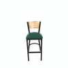 JMC Furniture Jones River Series Barstool, Supports Up To 300 Lb, 28.5" Seat Height, Green Seat, Natural Back, Black Base