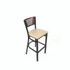 JMC Furniture Jones River Series Barstool, Supports Up To 300 Lb, 28.5" Seat Height, Taupe Seat, Dark Mahogany Back, Black Base