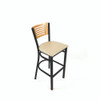 JMC Furniture Jones River Series Barstool, Supports Up To 300 Lb, 28.5" Seat Height, Taupe Seat, Natural Back, Black Base
